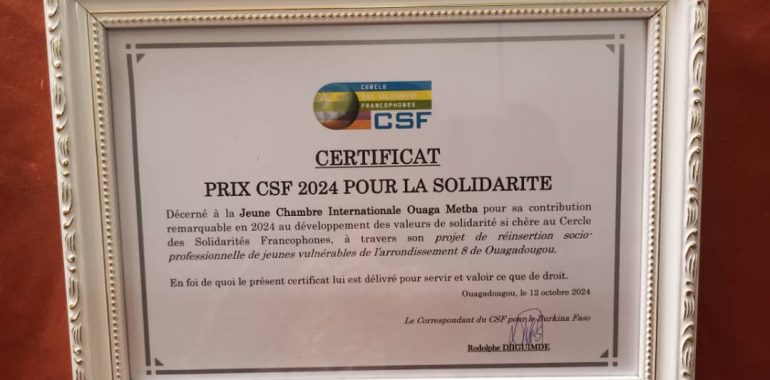 PRIX DE LA SOLIDARITÉ 2024 – CSF Burkina Faso